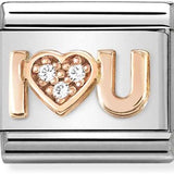 Nomination Classic Rose Gold CZ I Love You Charm
