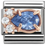 Nomination Classic Rose Gold CZ Couture Blue Pear Shape Charm