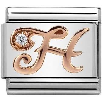 Nomination Classic Rose Gold CZ Initial Charm