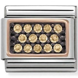 Nomination Classic Rose Gold CZ Champagne Black Rhodium Pavé Set Charm SALE