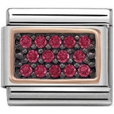 Nomination Classic Rose Gold CZ Red Black Rhodium Pavé Set Charm SALE