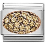 Nomination Classic Rose Gold CZ Champagne Dome Pavé Set Charm SALE