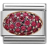 Nomination Classic Rose Gold CZ Red Dome Pavé Set Charm SALE