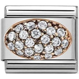 Nomination Classic Rose Gold CZ White Dome Pavé Set Charm SALE