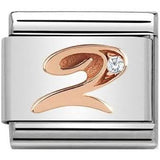 Nomination Classic Rose Gold CZ Number Two Charm SALE