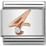 Nomination Classic Rose Gold CZ Number Four Charm SALE