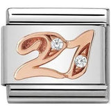 Nomination Classic Rose Gold CZ Number Twenty One Charm