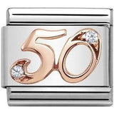 Nomination Classic Rose Gold CZ Number Fifty Charm