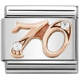 Nomination Classic Rose Gold CZ Number Seventy Charm