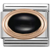 Nomination Classic Rose Gold Precious Stone Oval Black Agate Charm SALE