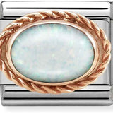 Nomination Classic Rose Gold Twist Precious Stone Oval White Opal Charm
