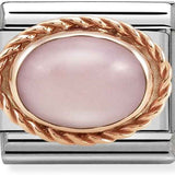 Nomination Classic Rose Gold Twist Precious Stone Oval Pink Opal Charm