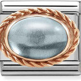 Nomination Classic Rose Gold Twist Precious Stone Oval Blue Topaz Charm