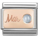 Nomination Classic Rose Gold March Birthstone Aquamarine Charm