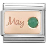 Nomination Classic Rose Gold May Birthstone Emerald Charm