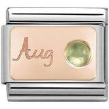 Nomination Classic Rose Gold August Birthstone Peridot Charm