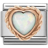 Nomination Classic Rose Gold White Opal Twist Heart Charm