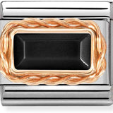 Nomination Classic Rose Gold Black Agate Pavé Twist Charm