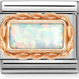 Nomination Classic Rose Gold White Opal Pavé Twist Charm
