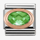 Nomination Classic Rose Gold Oval Green CZ Charm SALE