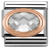 Nomination Classic Rose Gold Oval White CZ Charm SALE