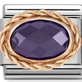Nomination Classic Rose Gold Purple CZ Twist Oval Charm SALE
