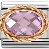 Nomination Classic Rose Gold Pink CZ Twist Oval Charm