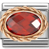 Nomination Classic Rose Gold Red CZ Twist Oval Charm