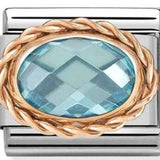 Nomination Classic Rose Gold Baby Blue CZ Twist Oval Charm