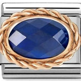 Nomination Classic Rose Gold Blue CZ Twist Oval Charm