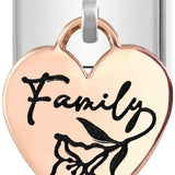Nomination Classic Rose Gold Family Heart Drop Charm