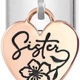 Nomination Classic Rose Gold Sister Heart Drop Charm