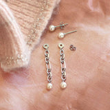 Kit Heath Revival Figaro Pearl Chain Link Drop Earrings