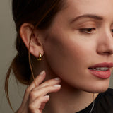 Kit Heath Bevel Cirque Golden Small Hinged Huggie Hoop Earrings