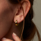Kit Heath Bevel Cirque Golden Small Hinged Huggie Hoop Earrings
