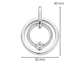 Ti Sento Concentric Circle CZ Large Pendant