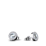 Bering Arctic Symphony Halo Blue Crystal Silver Stud Earrings SALE