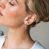 Ti Sento Large CZ Oval Hoop Earrings