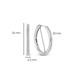 Ti Sento Large CZ Oval Hoop Earrings