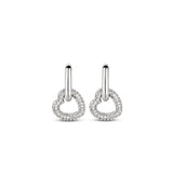 Ti Sento Heart CZ Hoop Drop Earrings SALE