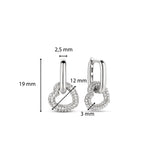 Ti Sento Heart CZ Hoop Drop Earrings SALE