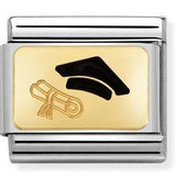 Nomination Classic Gold Enamel Graduation Cap with Diploma Charm