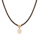 Nomination ChicNCharm Tree of Life Necklace, Sterling Silver Rose Plated Black CZ SALE