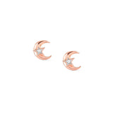 Nomination SweetRock Romance Moon Stud Earrings, Sterling Silver Rose Plated CZ SALE