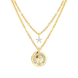 Nomination Sentimental Star Double Necklace, Sterling Silver Gold Plated CZ SALE