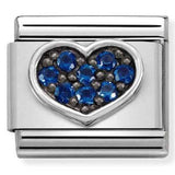 Nomination Classic CZ Blue Pavé Heart Charm