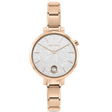 Nomination Round Silver Glitter Rose Gold Watch with Sparkling CZ SALE