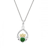 Dew Celtic Claddagh Green CZ Pendant SALE