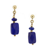 9ct Yellow Gold Lapis Lazuli Lozenge Drop Earrings
