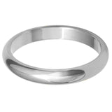 WS3DS/C Sterling Silver 3mm D-Shape Plain Band Ring